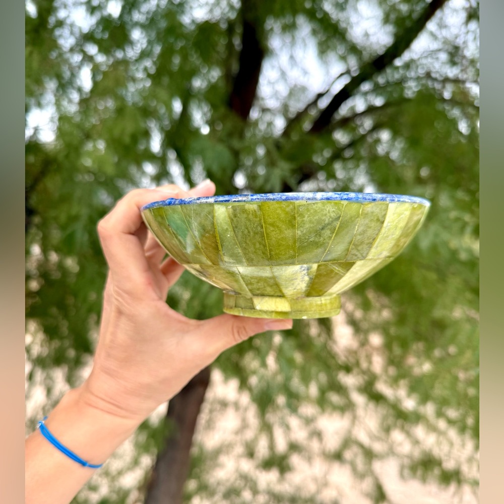 Serpentine & Lapis Lazuli bowl